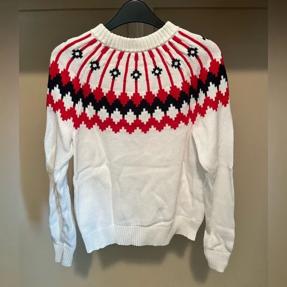 J. Crew Red and Black Crew Neck Sweater - Picture 2 of 3